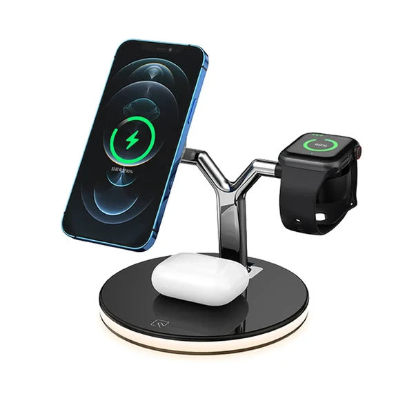 Док-станція MagSafe iLoungeMax Magnetic Wireless Charger 3 in 1 Black для iPhone | Apple Watch | AirPods у Полтаві