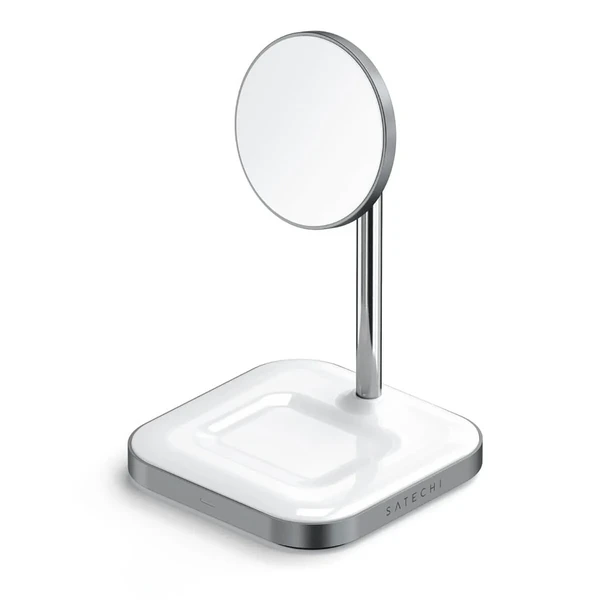 Док-станція MagSafe Satechi Aluminum 2 in 1 Magnetic Wireless Charging Stand для iPhone 12 | AirPods Pro (Уцінка)