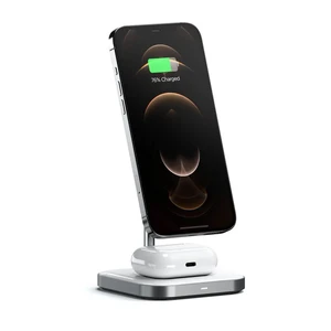 Док-станция MagSafe Satechi Aluminum 2 in 1 Magnetic Wireless Charging Stand для iPhone 12 | AirPods Pro (Уценка) - Фото 5