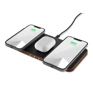 Док-станция Woodcessories Multipad 3-in-1 Wireless Charging Station Walnut 30W