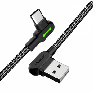 Зарядный кабель Mcdodo 90° Light Cable USB-A to USB-C с LED-индикацией 1.2m - Фото 2