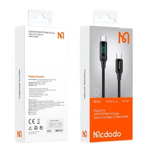 Нейлоновий кабель з дисплеєм Mcdodo PD 100W USB-C to USB-C Digital HD (1.2 m) - Фото 2