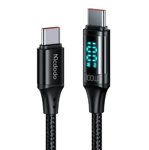 Нейлоновый кабель с дисплеем Mcdodo PD 100W USB-C to USB-C Digital HD (1.2 m)