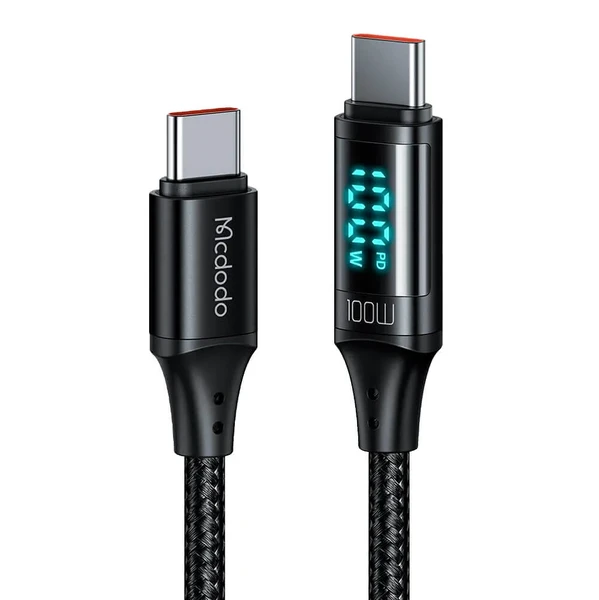 Нейлоновий кабель з дисплеєм Mcdodo PD 100W USB-C to USB-C Digital HD (1.2 m)