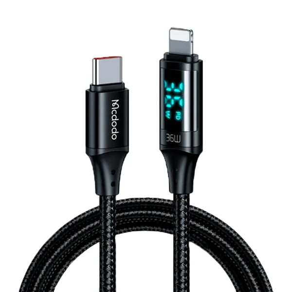 Нейлоновий кабель з дисплеем Mcdodo PD 36W USB-C to Lightning Digital Display (1.2m)