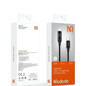 Нейлоновий кабель з дисплеем Mcdodo PD 36W USB-C to Lightning Digital Display (1.2m) - Фото 6