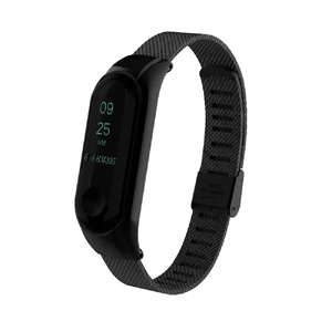 Металевий ремінець міланське плетіння для фітнес-браслета iLoungeMax Xiaomi Mi Band 3 Black