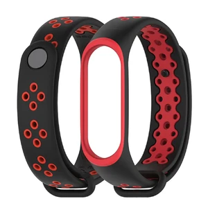 Силіконовий ремінець Mijobs Sport Black | Red для фітнес-браслета Xiaomi Mi Band 3 | 4 - Фото 2