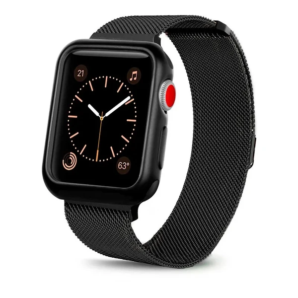 Ремешок + чехол iLoungeMax Milanese Loop Black для Apple Watch 42mm Series 1 | 2 | 3