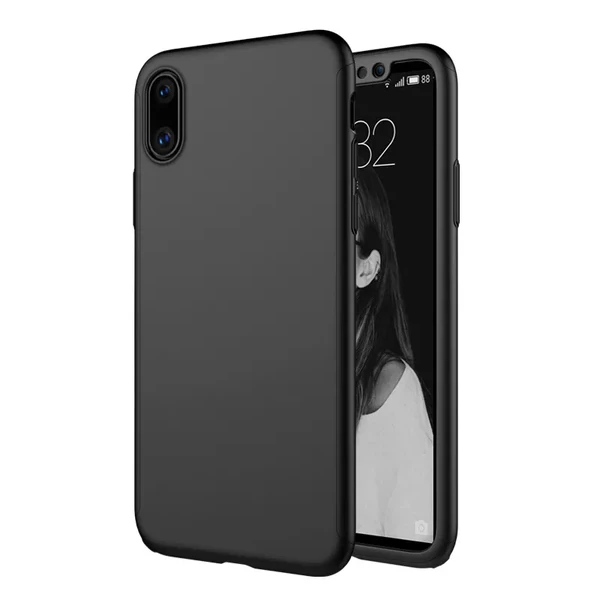 Чохол із захисним склом MOFI Full Cover 360 Black для iPhone X | XS