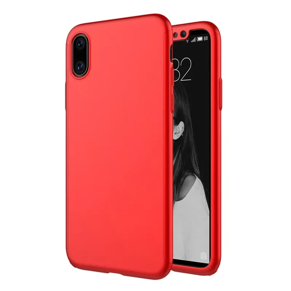 Чохол із захисним склом MOFI Full Cover 360 Red для iPhone X | XS
