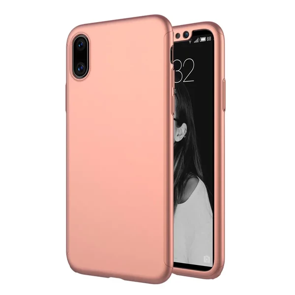 Чохол із захисним склом MOFI Full Cover 360 Rose для iPhone X | XS