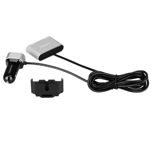 Автозарядка с удлинителем Momax UC6 Dual USB Extension Hub Silver - Фото 12