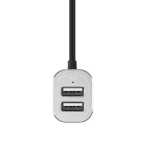 Автозарядка с удлинителем Momax UC6 Dual USB Extension Hub Silver - Фото 5