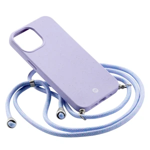 Силиконовый чехол с ремешком Momax CrossBody Purple для iPhone 13 mini - Фото 2