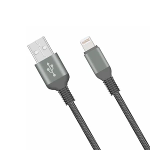 Нейлоновый кабель Momax Elite Link Triple-Braided Black Lightning to USB 0.3m (MFI) - Фото 2