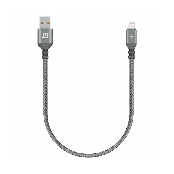 Нейлоновий кабель Momax Elite Link Triple-Braided Black Lightning to USB 0.3m (MFI)