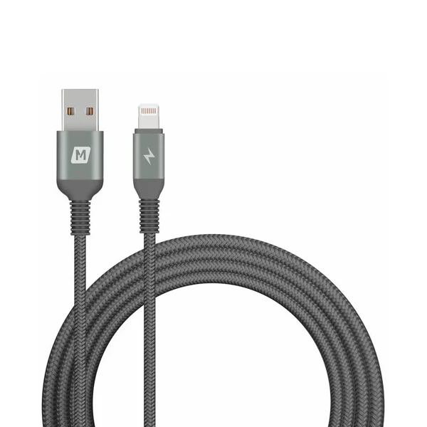 Нейлоновий кабель Momax Elite Link Triple-Braided Black Lightning to USB 2m (MFI)
