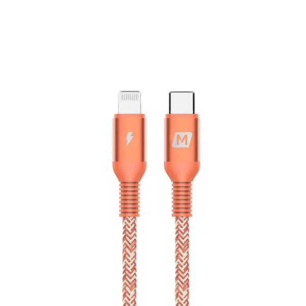 Нейлоновий кабель Momax Elite Link USB-C to Lightning 1.2m Orange (MFI)