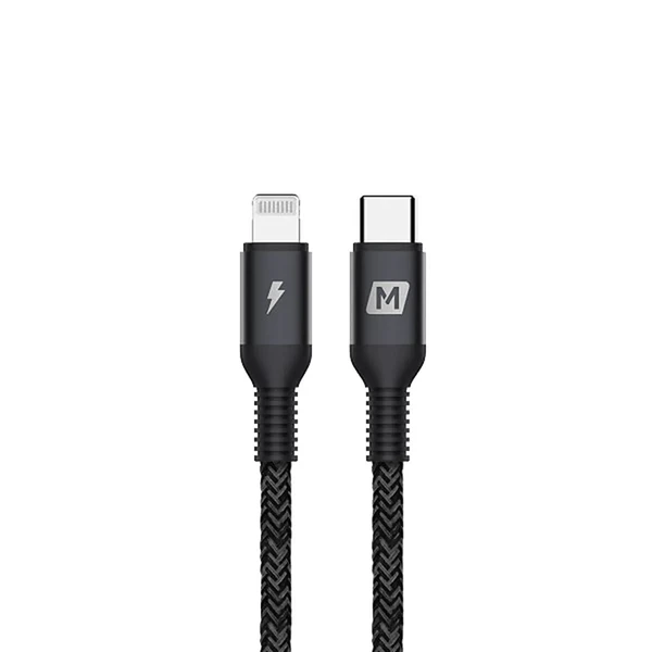 Нейлоновий кабель Momax Elite Link USB-C to Lightning 1.2m Black (MFI)