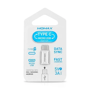Перехідник Momax Micro USB to USB Type-C Adapter Silver - Фото 5