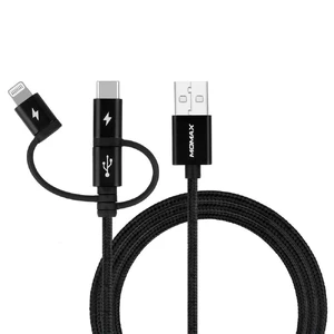 Кабель Momax One Link 3-in-1 Black USB to Micro-USB | Lightning | USB Type-C 1m