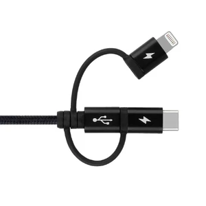 Кабель Momax One Link 3-in-1 Black USB to Micro-USB | Lightning | USB Type-C 1m - Фото 3