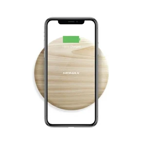 Быстрая беспроводная зарядка Momax Q.Pad Max Wooden 15W - Фото 2