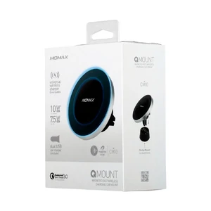 Магнитный автодержатель с беспроводной зарядкой Momax Q.Mount CM10 + автозарядка Momax UC7A - Фото 9