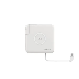 Зарядное устройство с беспроводной зарядкой и Power Bank 6700 mAh Momax Q.Power Plug Wireless Portable PD White - Фото 2
