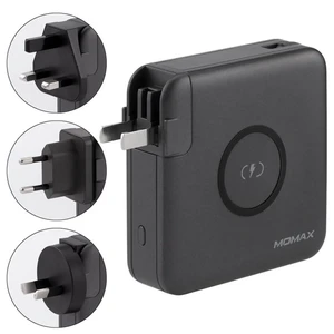 Зарядное устройство с беспроводной зарядкой и Power Bank 6700 mAh Momax Q.Power Plug Wireless Portable PD Black
