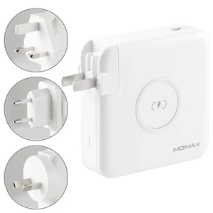 Зарядное устройство с беспроводной зарядкой и Power Bank 6700 mAh Momax Q.Power Plug Wireless Portable PD White IP93UKW - Фото 1