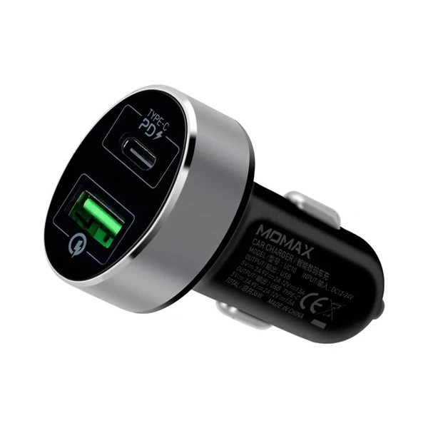 Быстрая автомобильная зарядка Momax UC10 Type-C PD Fast Car Charger 38W для iPhone | iPad