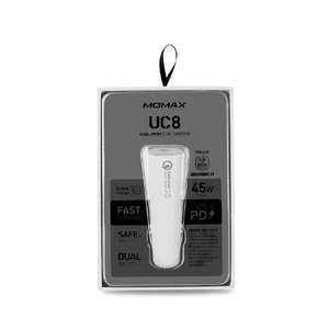 Быстрая автозарядка Momax UC8 White - Фото 9