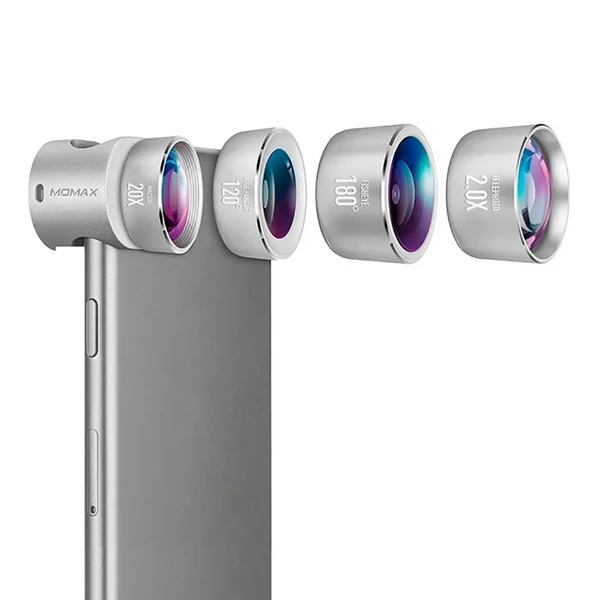 Універсальний об'єктив Momax X-Lens Pro Set 4 in 1 Premium Lens Kit Silver в Ужгороді