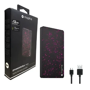Компактный бюджетный мини повербанк Mophie Powerstation Mini Magenta для iPhone 3000mAh, с индикатором заряда - Фото 6