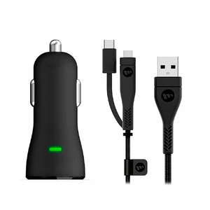 Автозарядка Mophie Single USB Car Charger Black з кабелем Switch-Tip