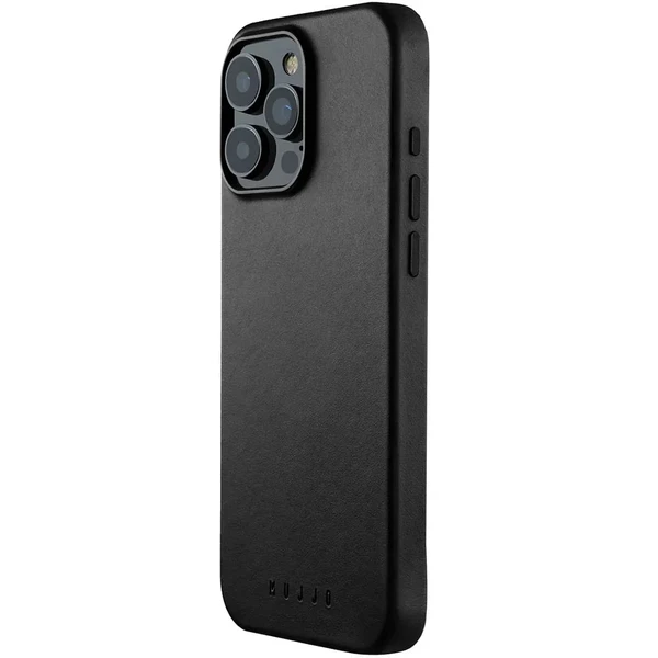 Чорний шкіряний чохол Mujjo Full Leather MagSafe для iPhone 16 Pro Max