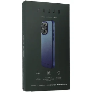Синий кожаный чехол Mujjo Full Leather Case MagSafe для iPhone 16 Pro Max - Фото 10