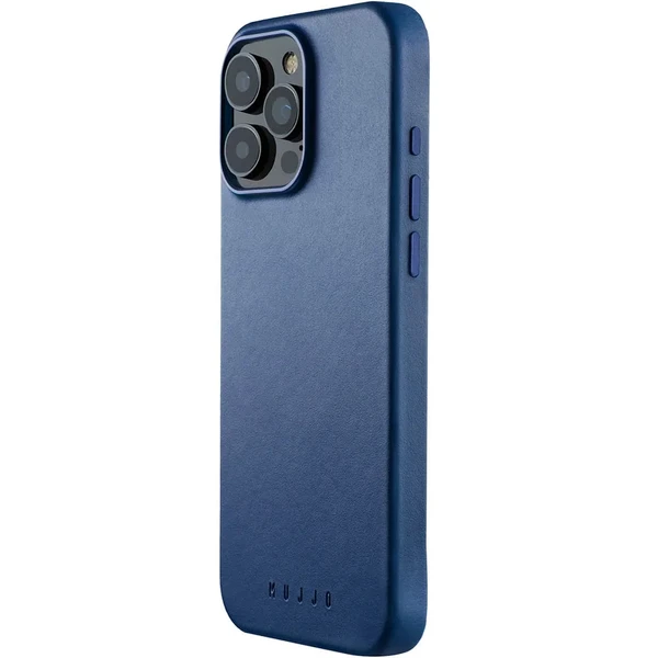 Синій шкіряний чохол Mujjo Full Leather Case MagSafe для iPhone 16 Pro Max