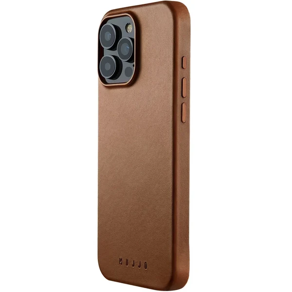 Коричневий шкіряний чохол Mujjo Full Leather MagSafe для iPhone 16 Pro Max