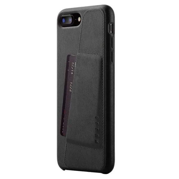 Шкіряний чохол з відділенням для карт MUJJO Full Leather Wallet Case Black для iPhone 8 Plus | 7 Plus