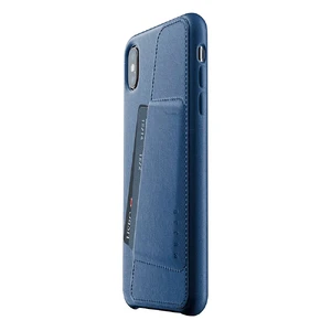 Кожаный чехол с отделением для карт MUJJO Full Leather Wallet Case Monaco Blue для iPhone XS Max - Фото 3