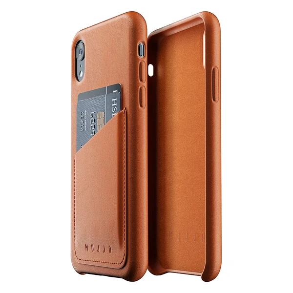Шкіряний чохол з відділенням для карт MUJJO Full Leather Wallet Case Tan для iPhone XR в Сумах