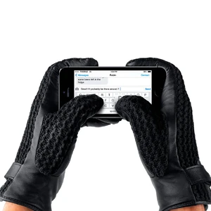 Сенсорные перчатки MUJJO Leather Crochet Touchscreen Gloves Large (9.0) - Фото 4