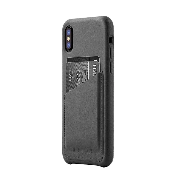 Шкіряний чохол MUJJO Leather Wallet Case Gray для iPhone X | XS