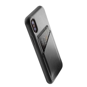 Кожаный чехол MUJJO Leather Wallet Case Gray для iPhone X | XS - Фото 2