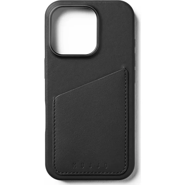 Чорний шкіряний чохол-гаманець Mujjo Full Leather MagSafe для iPhone 16 Pro
