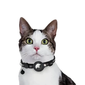 Ошейник для кошек и собак с держателем Apple AirTag и колокольчиком | iLoungeMax Cat Bell Collar Black - Фото 2