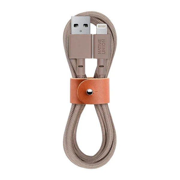 Плетений кабель Native Union Belt Cable Taupe Lightning to USB 1.2m